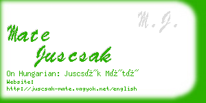 mate juscsak business card